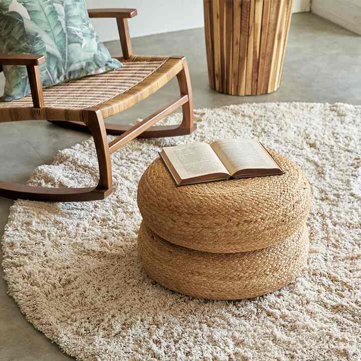 フロアクッション 座布団 ジュート 麻 