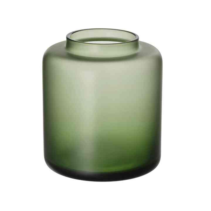 KONSTFULL Vas, kaca frosted/hijau, 10 cm
