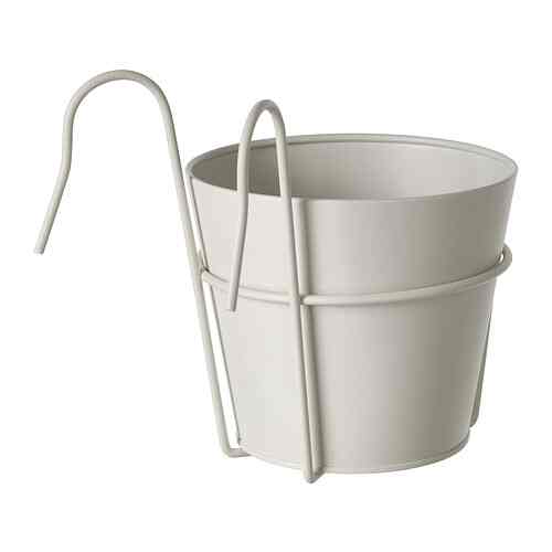 VITLÖK Pot tanaman dengan penyangga, dalam/luar ruang putih pudar, 15 cm