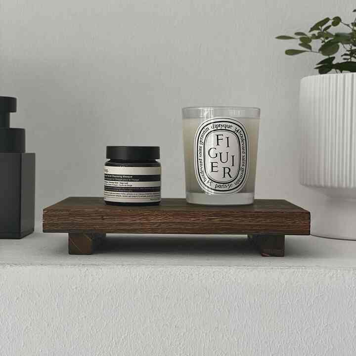 脚付き スクエアウッドトレイ