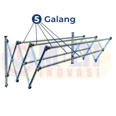 Jemuran Baju Lipat 120cm 3/5/7 Cabang