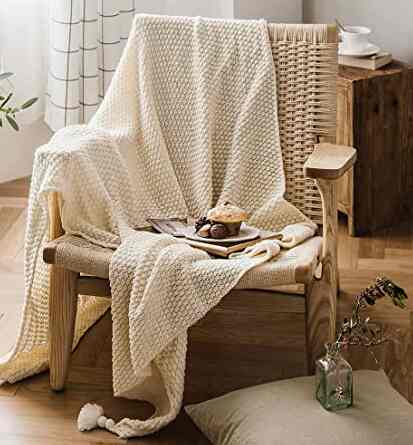 ひざかけブランケット ニット アクリル生地