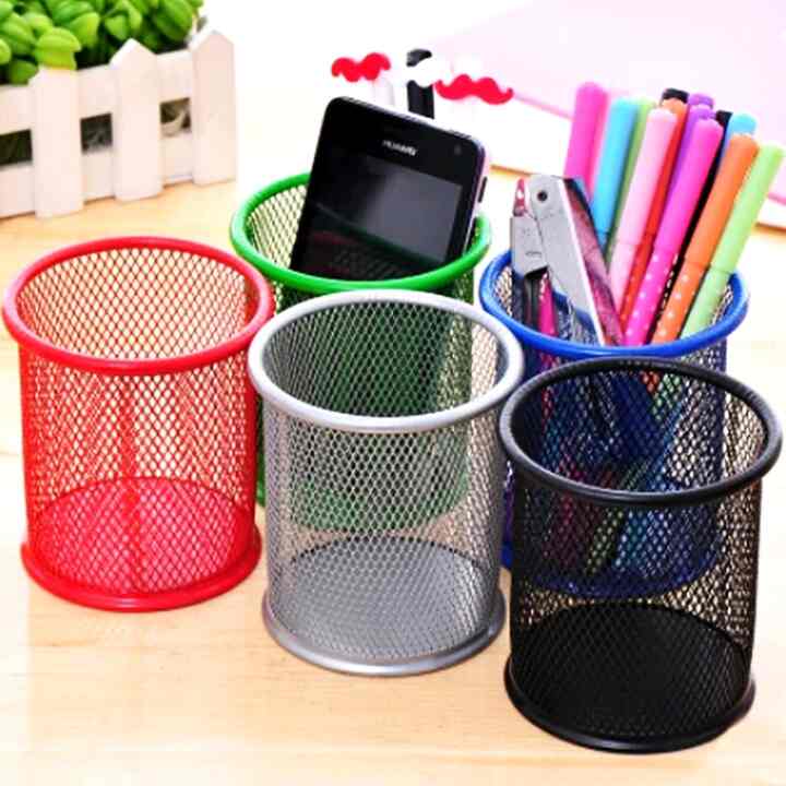 (B96-A) Tempat Pena Bulat Persegi Alat Tulis Pensil Memo Holder Meja Pen Ballpoint Murah