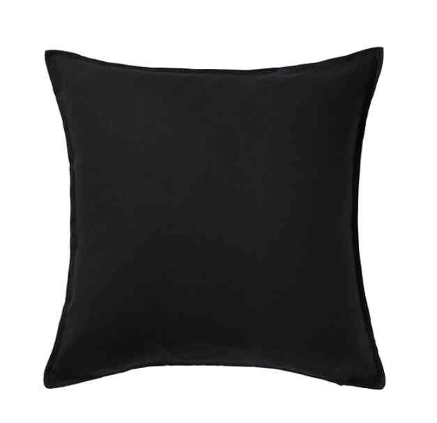 GURLI, Sarung bantal kursi, hitam, 50x50 cm