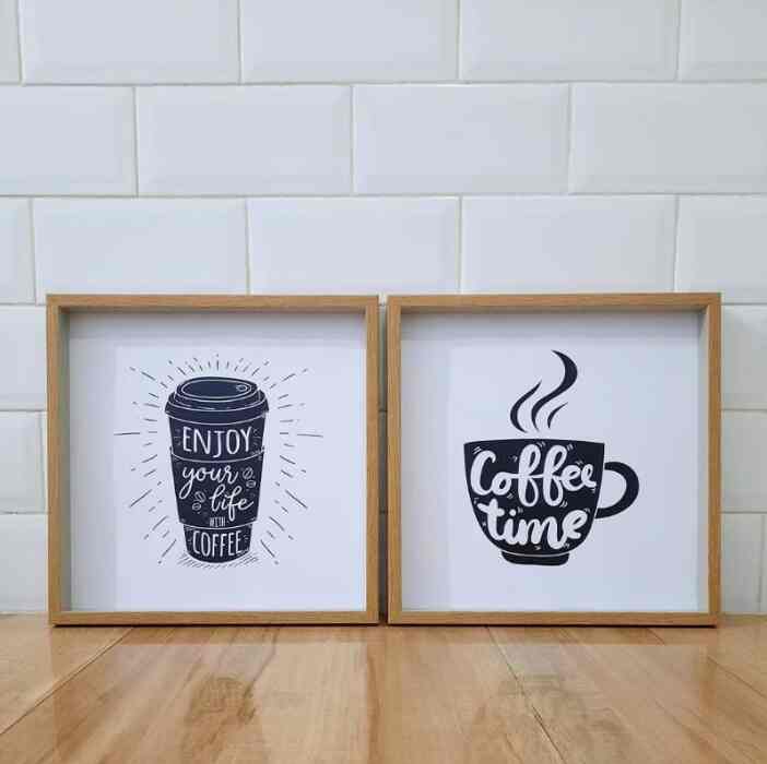 Pajangan Dinding Frame Black White Coffee