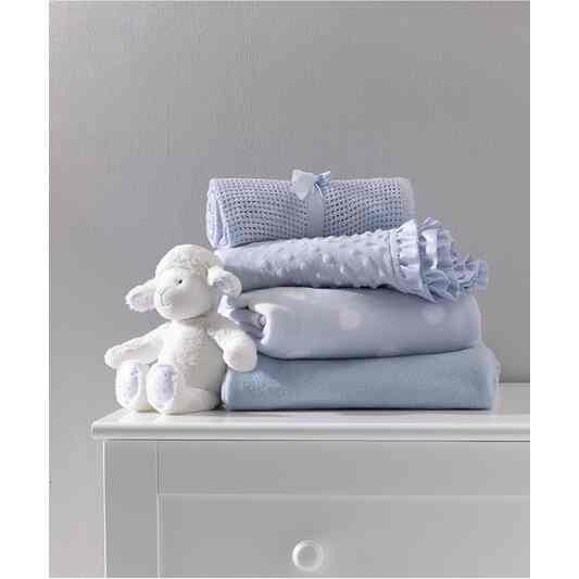 Selimut Cot Bed Cellular Cotton Blanket Blue