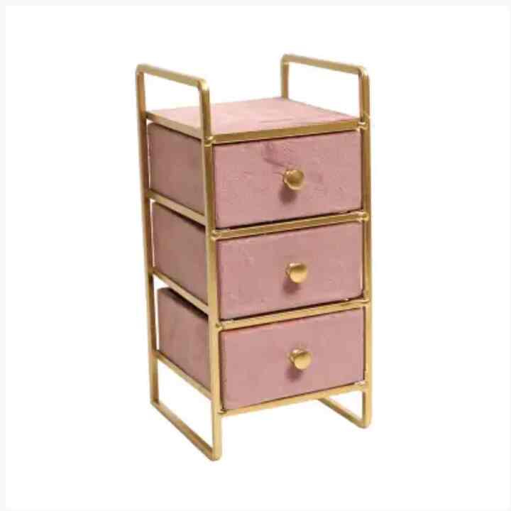 Kotak Perhiasan 3 Laci - Pink