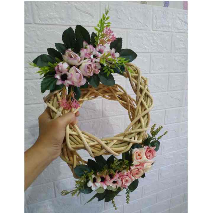 wreath flower hiasan pintu