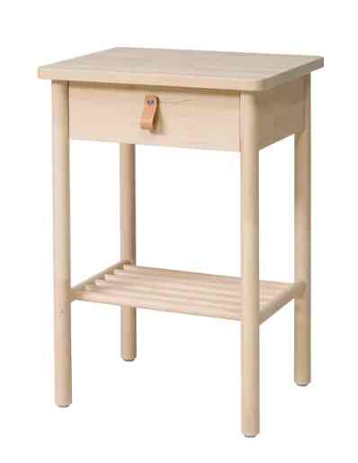 BJÖRKSNÄS Meja samping tempat tidur, kayu birch, 48x38 cm