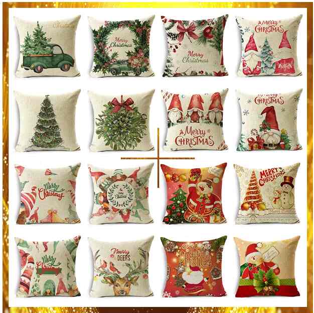 4-Pack Sarung Bantal Santa / Natal