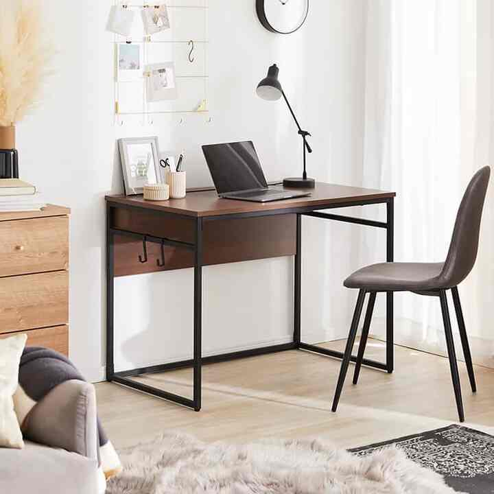 パソコンデスク 多目的ワークデスク タップ収納 スチール脚