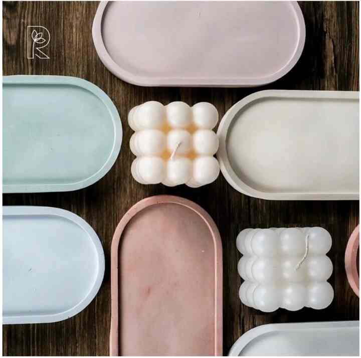 Oval Coaster Concrete