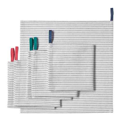 GRUPPERA Napkin, white/black, 33x33 cm