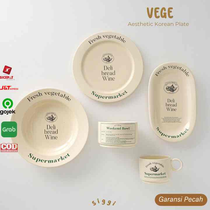 Piring lonjong cream