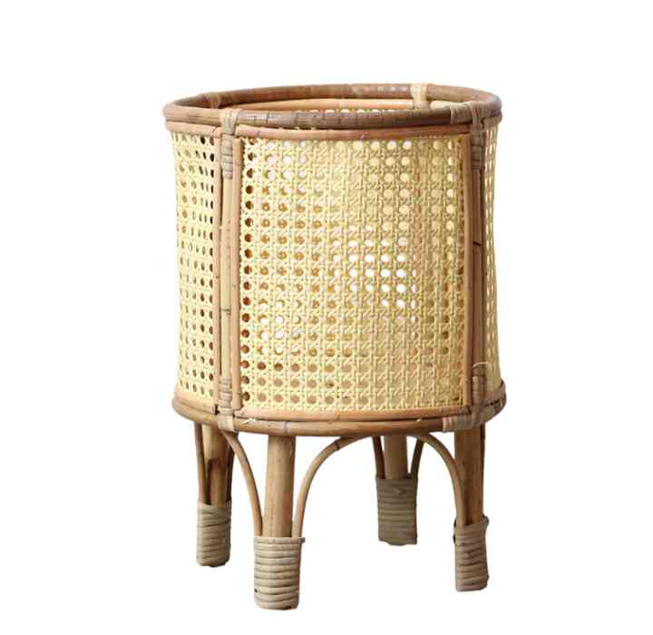 Round Rattan Cane Plant Pot Stand