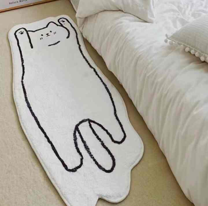 Long Bedroom Soft Floor Mat Cute Carpet Cat 40 x 120 cm
