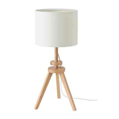 LAUTERS Lampu meja, kayu ash/putih