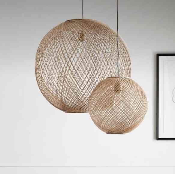 Kap Lampu Gantung Rotan