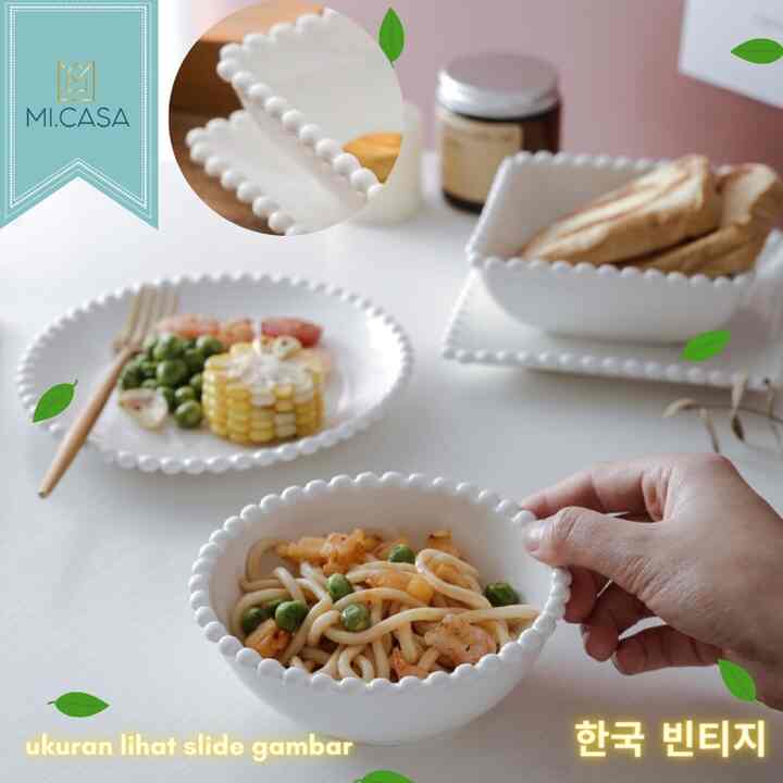 Pearl Dots Korea Aesthetic Vintage Small Plate/Bowl/ Piring/Mangkuk