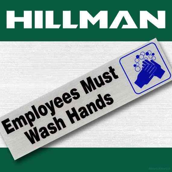 インフォメーション・ステッカー アルミ風シール 09 Employees Must Wash Hands