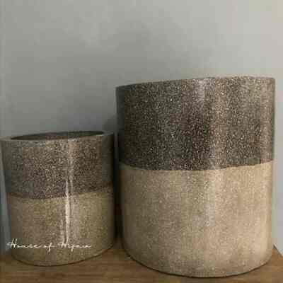 Two Tone Terrazzo Pot Cylinder