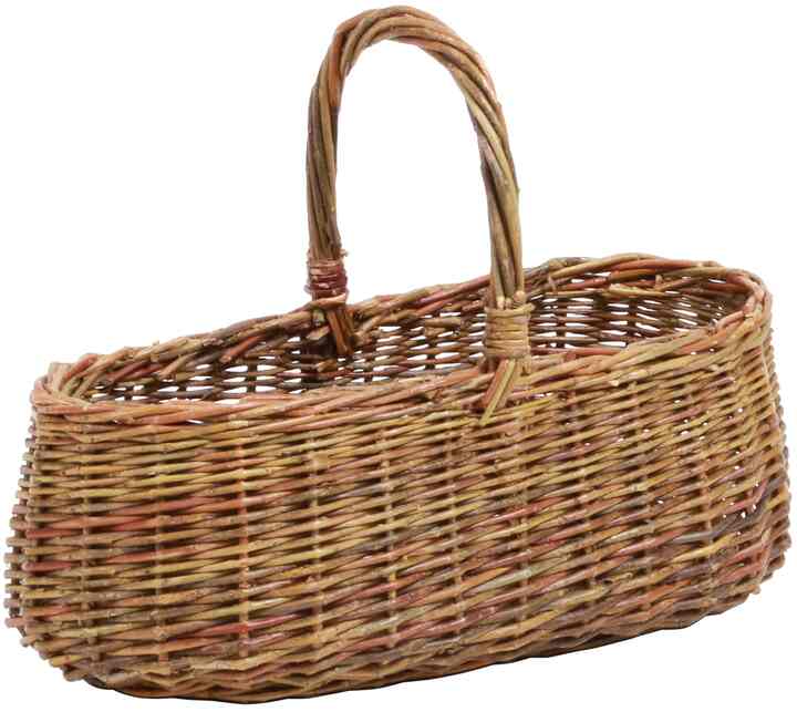 皮付柳横長手付 バスケット L