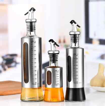 Botol Minyak Goreng Tempat Kecap Syrup Olive Oil Kaca Stainless Steel