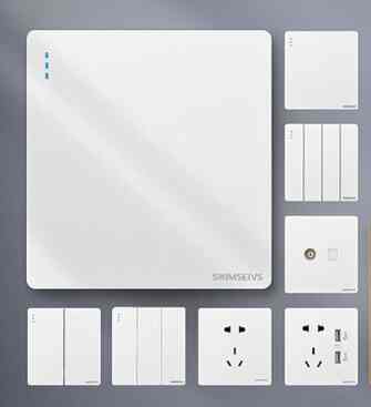 Putih 86 Saklar Dinding Socket Panel Switch 5 Lubang USB