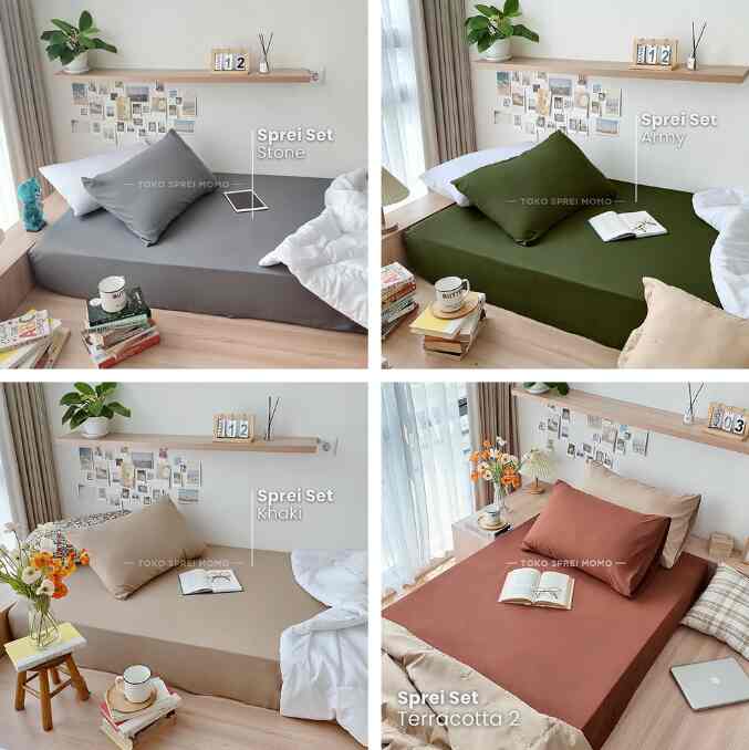 Sprei Set Microtex Polos Seri 01 - Ukuran 90 x 200