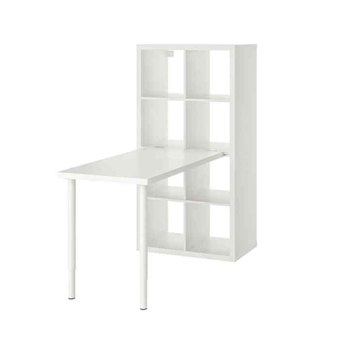 KALLAX / LINNMON Kombinasi meja, putih, 77x139x147 cm