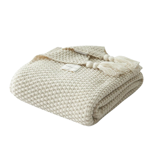 フリンジ付き ブランケット