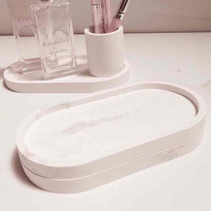 Concrete Coaster Oval Marble