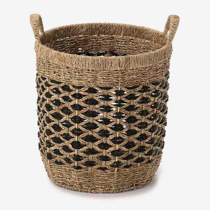 シーグラスラウンドバスケット