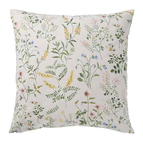 TIMJANSMOTT Sarung bantal kursi, putih pudar/motif bunga