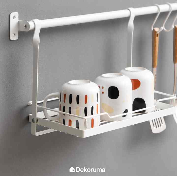 SOJI Rak Piring Gantung Lipat Stainless - Putih