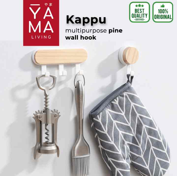 Wooden Hook Gantungan Tempel Dinding