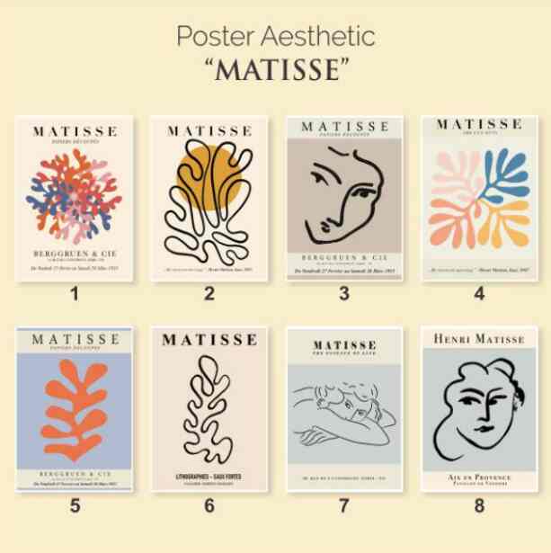 A4 poster lukisan gambar aesthetic