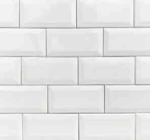 Keramik Subway Bevel Putih 10x20
