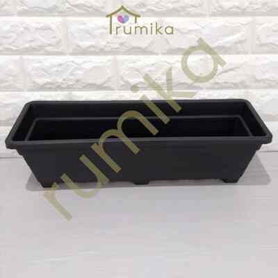 Pot plastik hitam persegi panjang