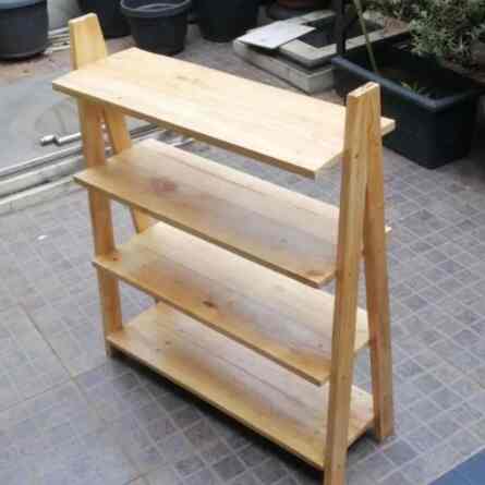 Rak Kayu Natural - 4 Tingkat