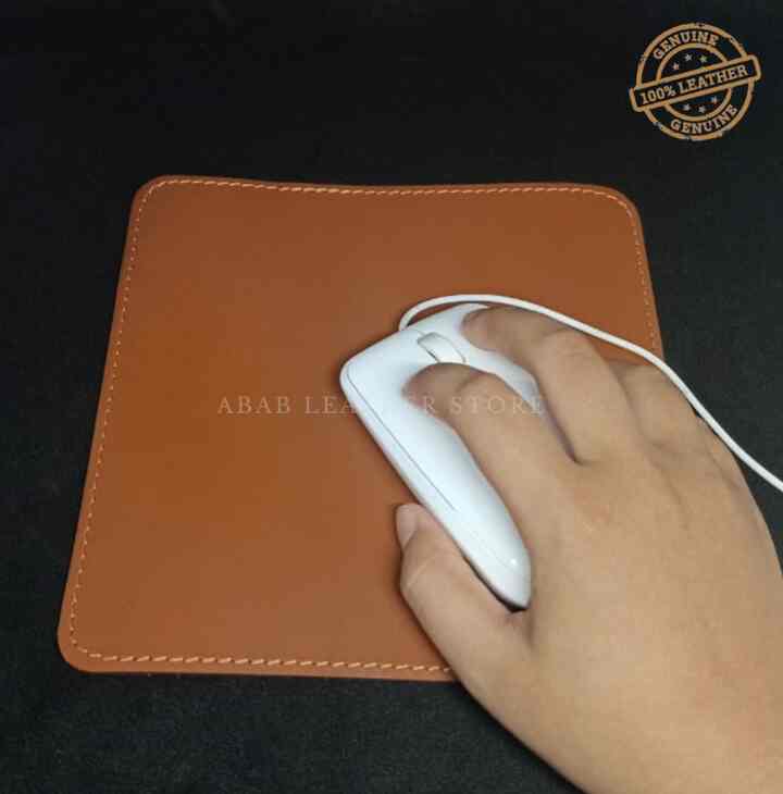 Mousepad Kulit Asli - Tan, Custom