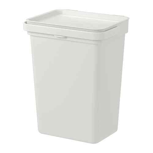 HÅLLBAR Bin with lid, light grey, 10 l