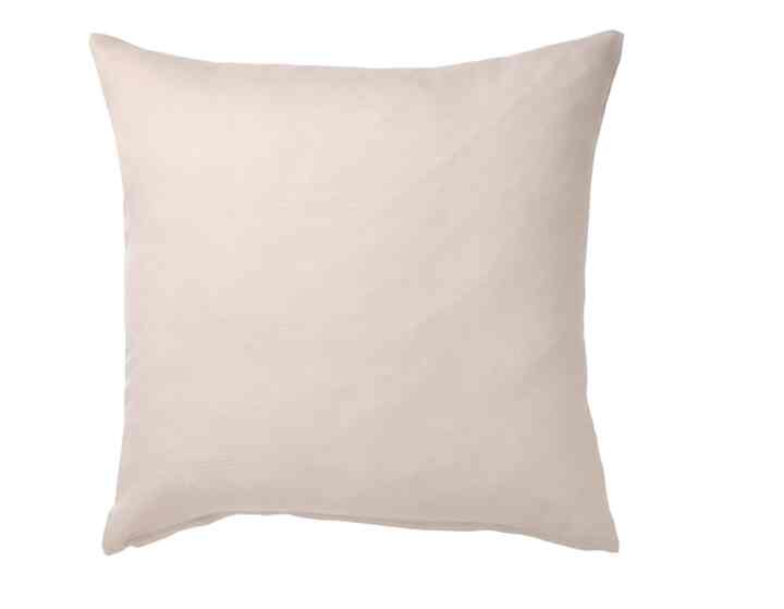 MAJBRÄKEN, Sarung bantal kursi, abu-abu muda-krem, 50x50 cm