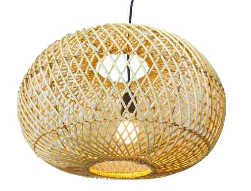 Kap Lampu Rotan Motif Donat