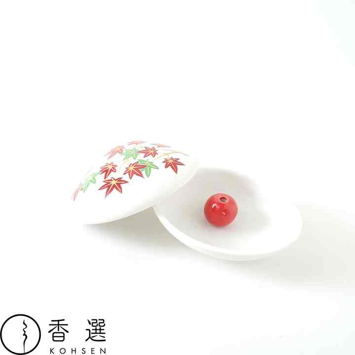 貝合わせ香皿 紅葉(白) 香立て