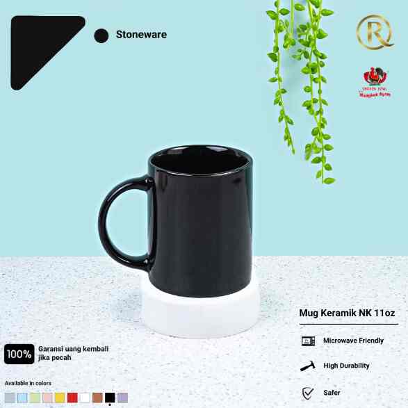 Mung cangkir keramik hitam