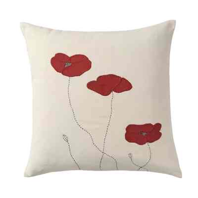 SILOMAL, Sarung bantal kursi, buatan tangan/bunga merah muda terang, 50x50 cm