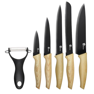 Pisau Gagang Kayu 6pcs 1391