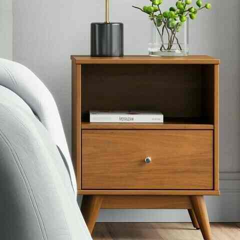 Meja nakas jati belanda - Clear gloss