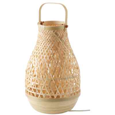 MISTERHULT Lampu meja, bambu/buatan tangan, 36 cm